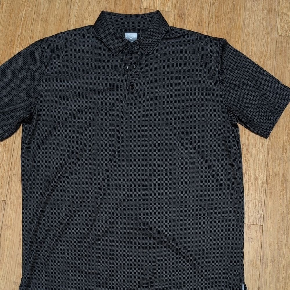 Callaway Opti-Dri Checkerboard Black/Grey Polo Shirt Size L - Picture 5 of 7